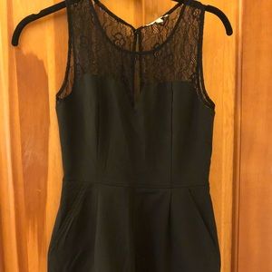 Black lace top romper